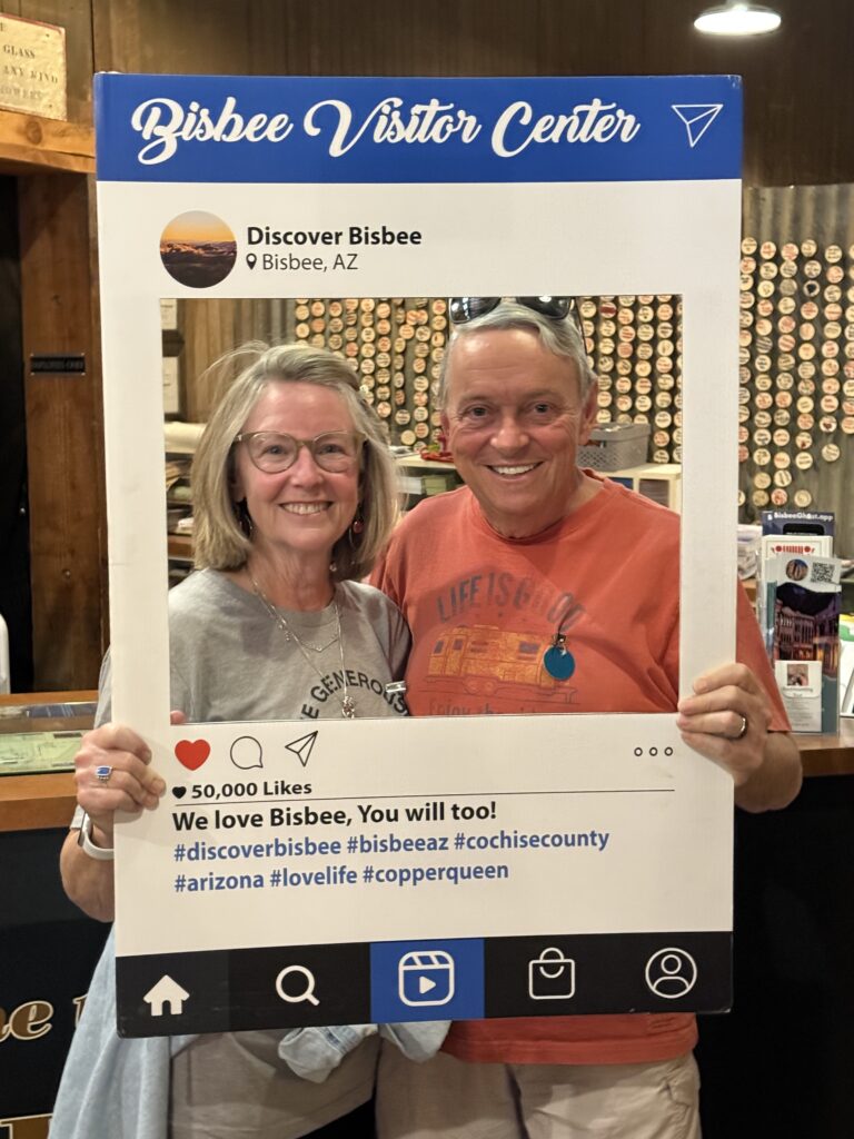 Airstream Club members in an Instagram Frame highlighting Bisbee Arizona
