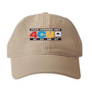 Baseball cap logo swag of the Four Corners Unit of the Airstream International Club based in Arizona, New Mexico, Utah and Colorado