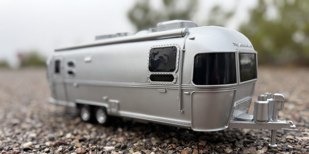 Model Airstream as a raffle prize at an Airstream Club Rally near Eloy Arizona