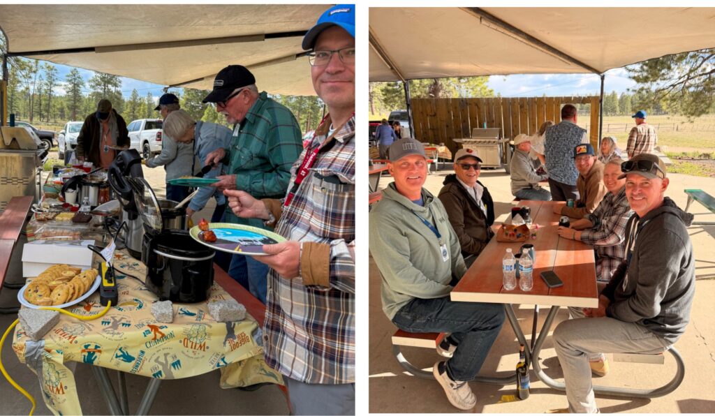 Airstream Club members enjoying group meals during an Airstream Rally at Bryce Canyon, Utah