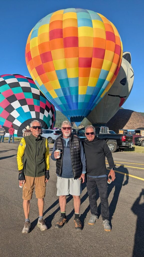 Picture of 3 guys with inflated balloons at the 4CU Balloons Over Angel Fire Rally June 2026
