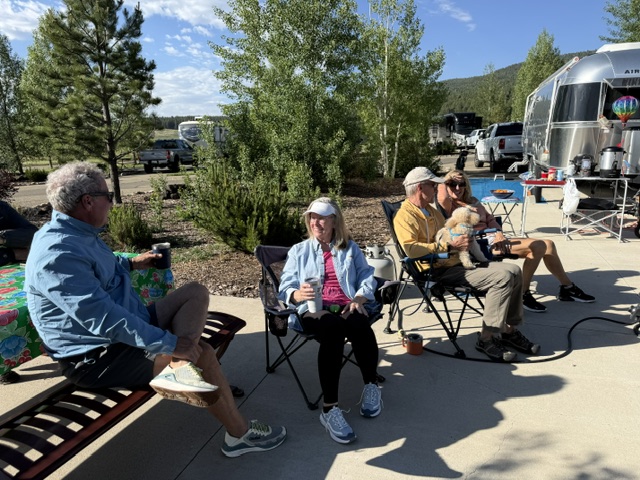 Campers enjoy conversation at site at 4CU Rally - Balloons Over Angel Fire in June 2026 