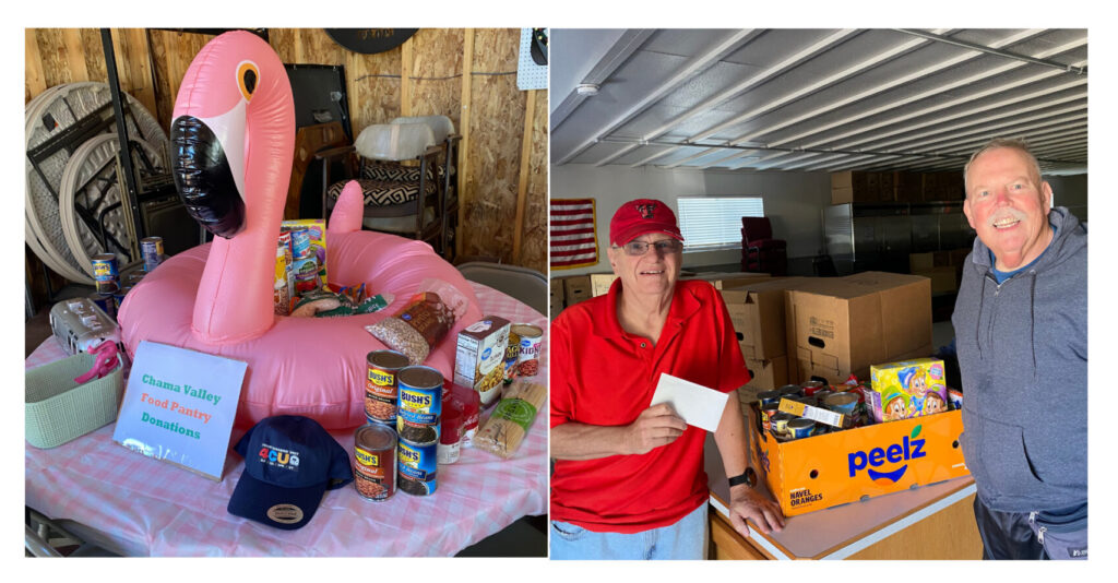 Donations of food and cash to the local food pantry in Chama, New Mexico by the 4CU members at the airstream rally