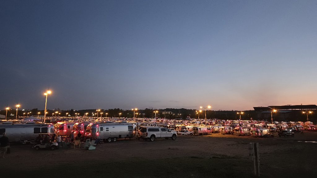 69th International Airstream Rally at dusk in Minot, North Dakota 2026
